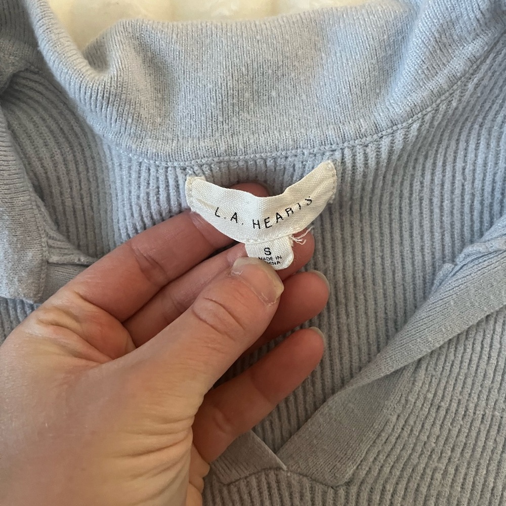 Pacsun La Hearts Light Blue V-Neck Sweater - Picture 3 of 4